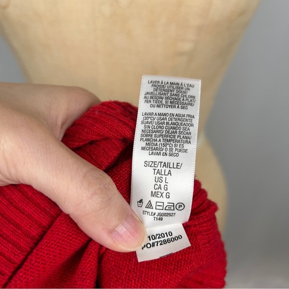 Juicy Couture Wool Cashmere Red Bow Accent Sweater Size Large - Picture 12 of 14